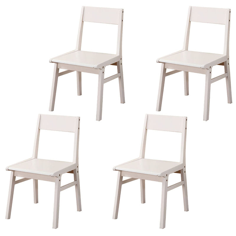 Contemporary Style Open Back Chair Dining Armless Chair with Wooden Legs for Kitchen White 4 Piece Set Clearhalo ' kitchen&dining_furn' 'Dining Chairs' 'Dining Tables & Seating' 'dining_chair' 'furn' 'furn_dining_chair' 'Furniture' 'furniture_dining_chair' 'Kitchen & Dining Furniture' 'kitchen' 4621922