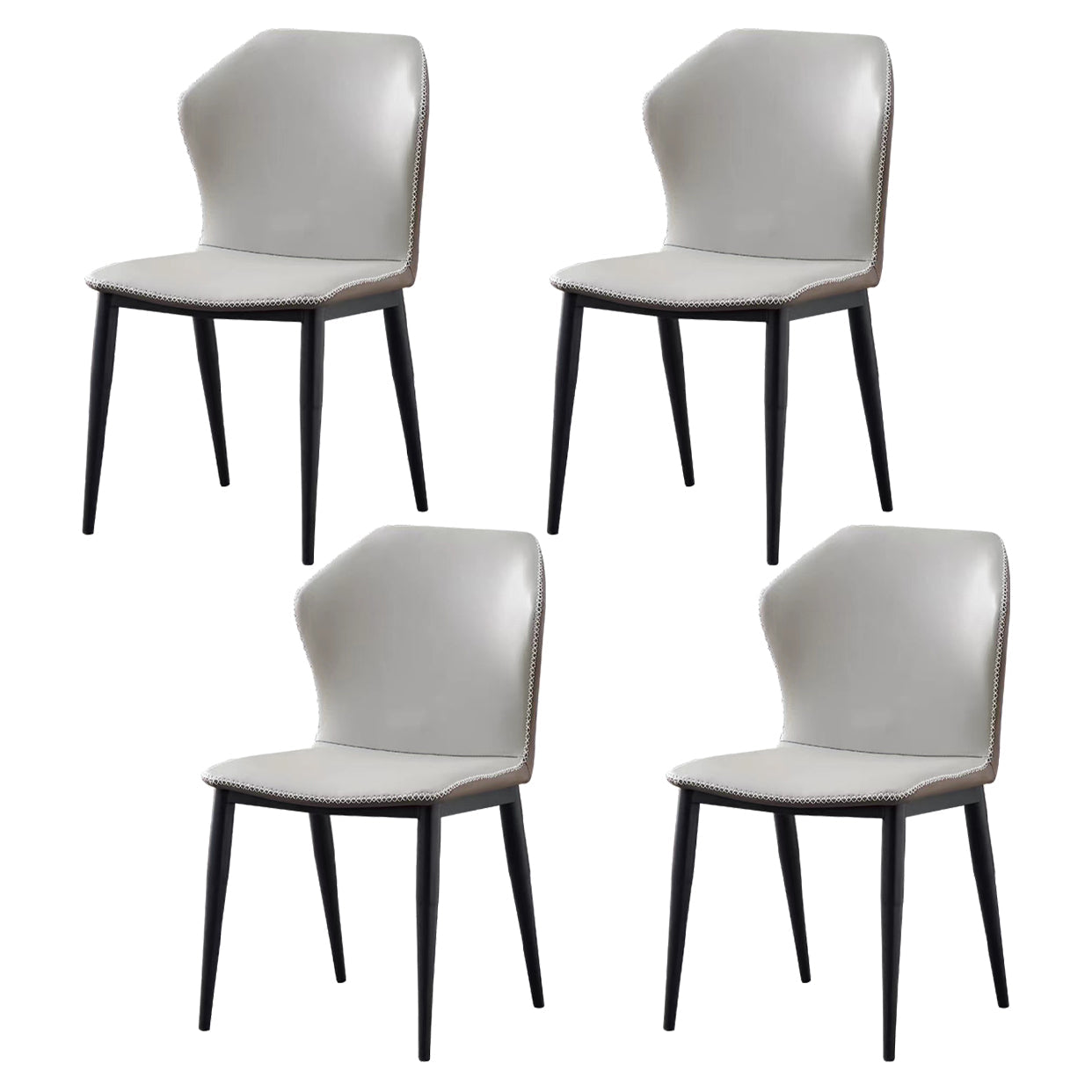 Metal Industrial Dining Kitchen Room Chair Wingback Side Chair Light Gray 4 Piece Set Clearhalo ' kitchen&dining_furn' 'Dining Chairs' 'Dining Tables & Seating' 'dining_chair' 'furn' 'furn_dining_chair' 'Furniture' 'furniture_dining_chair' 'Kitchen & Dining Furniture' 'kitchen' 4621926