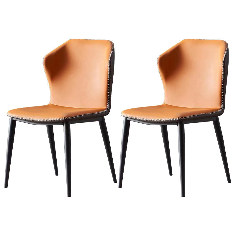 Metal Industrial Dining Kitchen Room Chair Wingback Side Chair Orange 2 Piece Set Clearhalo ' kitchen&dining_furn' 'Dining Chairs' 'Dining Tables & Seating' 'dining_chair' 'furn' 'furn_dining_chair' 'Furniture' 'furniture_dining_chair' 'Kitchen & Dining Furniture' 'kitchen' 4621932