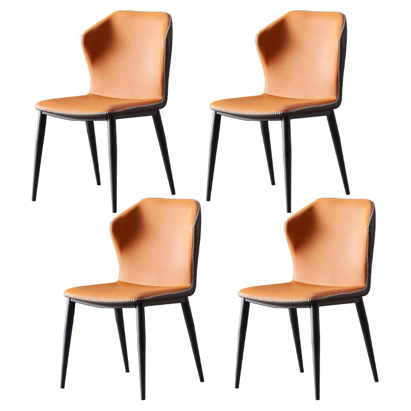 Metal Industrial Dining Kitchen Room Chair Wingback Side Chair Orange 4 Piece Set Clearhalo ' kitchen&dining_furn' 'Dining Chairs' 'Dining Tables & Seating' 'dining_chair' 'furn' 'furn_dining_chair' 'Furniture' 'furniture_dining_chair' 'Kitchen & Dining Furniture' 'kitchen' 4621934