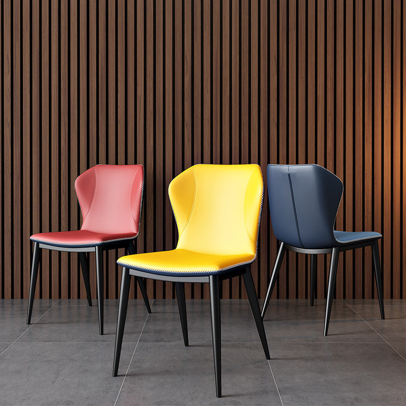 Modern Leather Home Side Chair Wingback Matte Finish Dining Chair Clearhalo ' kitchen&dining_furn' 'Dining Chairs' 'Dining Tables & Seating' 'dining_chair' 'furn' 'furn_dining_chair' 'Furniture' 'furniture_dining_chair' 'Kitchen & Dining Furniture' 'kitchen' 4621940