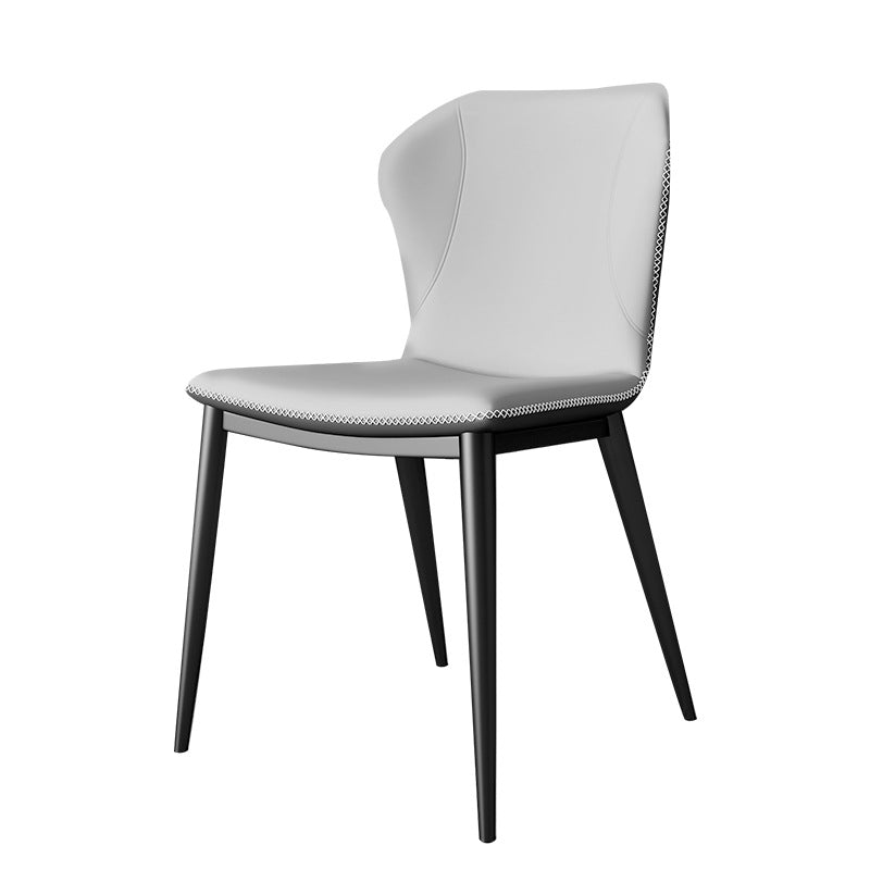 Modern Leather Home Side Chair Wingback Matte Finish Dining Chair Grey 1 Piece Clearhalo ' kitchen&dining_furn' 'Dining Chairs' 'Dining Tables & Seating' 'dining_chair' 'furn' 'furn_dining_chair' 'Furniture' 'furniture_dining_chair' 'Kitchen & Dining Furniture' 'kitchen' 4621941