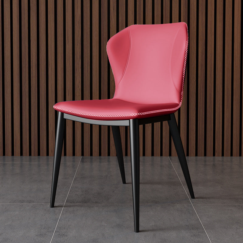 Modern Leather Home Side Chair Wingback Matte Finish Dining Chair Red 1 Piece Clearhalo ' kitchen&dining_furn' 'Dining Chairs' 'Dining Tables & Seating' 'dining_chair' 'furn' 'furn_dining_chair' 'Furniture' 'furniture_dining_chair' 'Kitchen & Dining Furniture' 'kitchen' 4621944