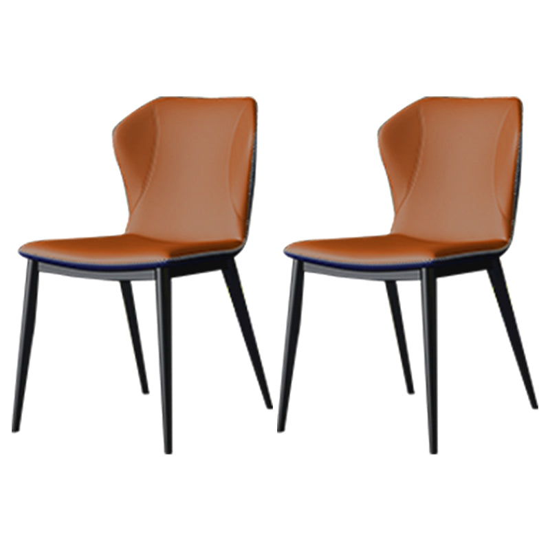 Modern Leather Home Side Chair Wingback Matte Finish Dining Chair Brown 2 Piece Set Clearhalo ' kitchen&dining_furn' 'Dining Chairs' 'Dining Tables & Seating' 'dining_chair' 'furn' 'furn_dining_chair' 'Furniture' 'furniture_dining_chair' 'Kitchen & Dining Furniture' 'kitchen' 4621963