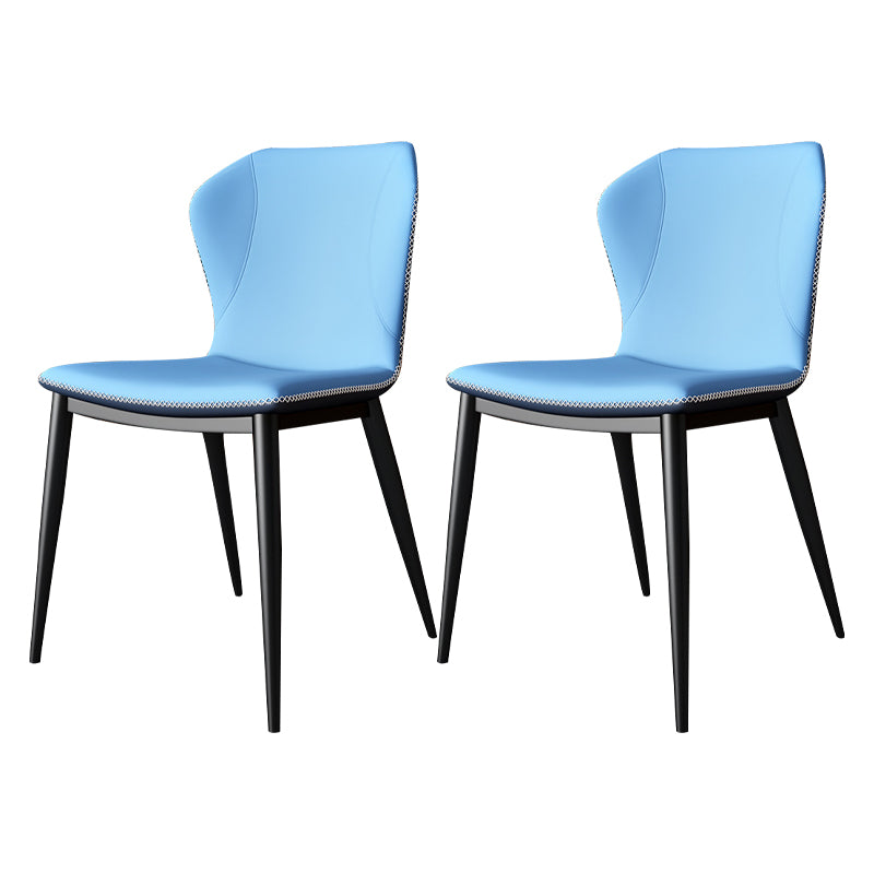 Modern Leather Home Side Chair Wingback Matte Finish Dining Chair Light Blue 2 Piece Set Clearhalo ' kitchen&dining_furn' 'Dining Chairs' 'Dining Tables & Seating' 'dining_chair' 'furn' 'furn_dining_chair' 'Furniture' 'furniture_dining_chair' 'Kitchen & Dining Furniture' 'kitchen' 4621966