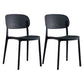 Scandinavian Plastic Dining Kitchen Room Chair Open Back Side Chair Black 2 Piece Set Clearhalo ' kitchen&dining_furn' 'Dining Chairs' 'Dining Tables & Seating' 'dining_chair' 'furn' 'furn_dining_chair' 'Furniture' 'furniture_dining_chair' 'Kitchen & Dining Furniture' 'kitchen' 4621978