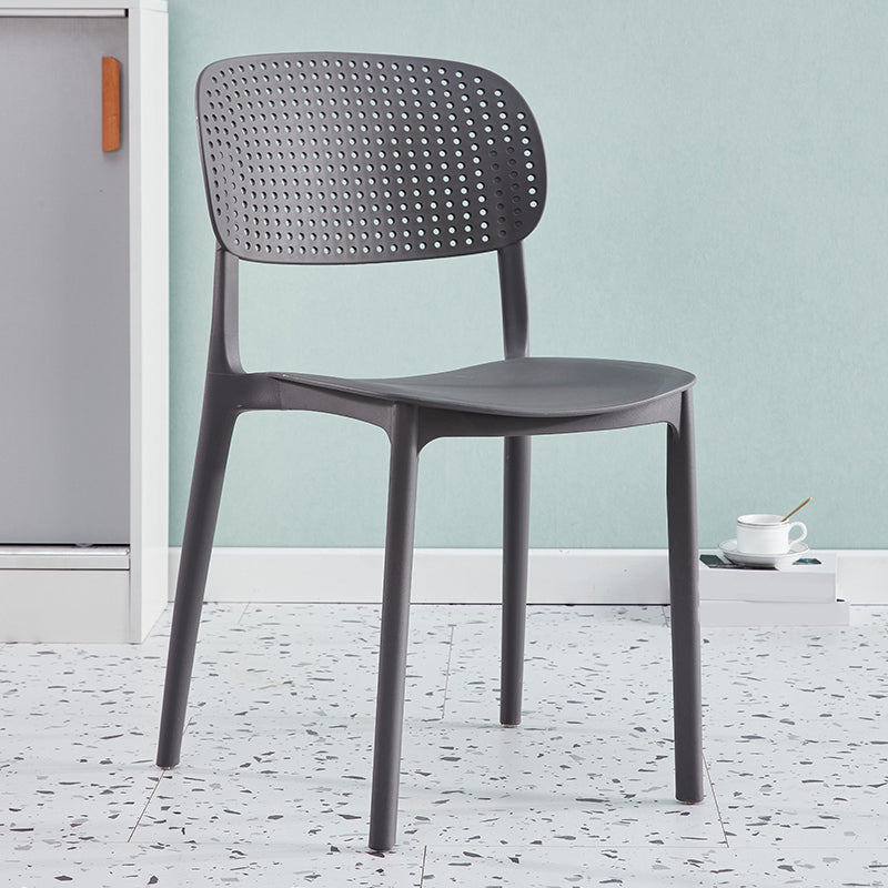 Scandinavian Plastic Dining Kitchen Room Chair Open Back Side Chair Grey 1 Piece Clearhalo ' kitchen&dining_furn' 'Dining Chairs' 'Dining Tables & Seating' 'dining_chair' 'furn' 'furn_dining_chair' 'Furniture' 'furniture_dining_chair' 'Kitchen & Dining Furniture' 'kitchen' 4621982