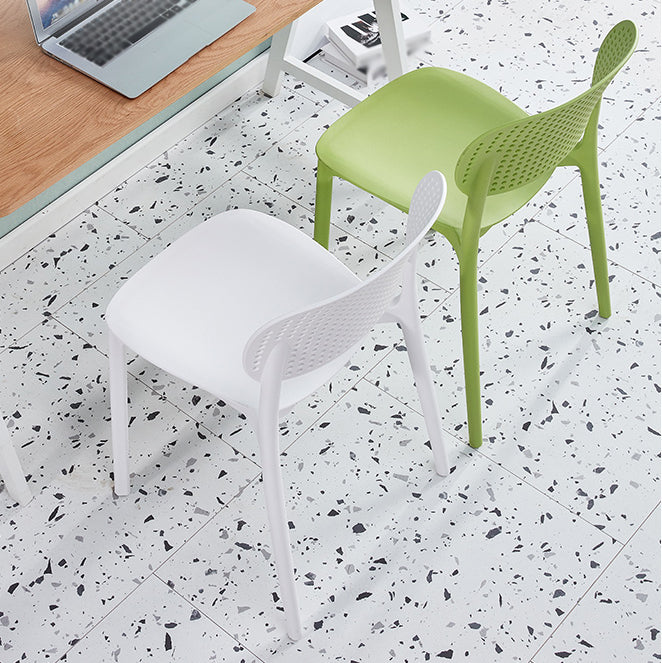 Scandinavian Plastic Dining Kitchen Room Chair Open Back Side Chair Clearhalo ' kitchen&dining_furn' 'Dining Chairs' 'Dining Tables & Seating' 'dining_chair' 'furn' 'furn_dining_chair' 'Furniture' 'furniture_dining_chair' 'Kitchen & Dining Furniture' 'kitchen' 4621983