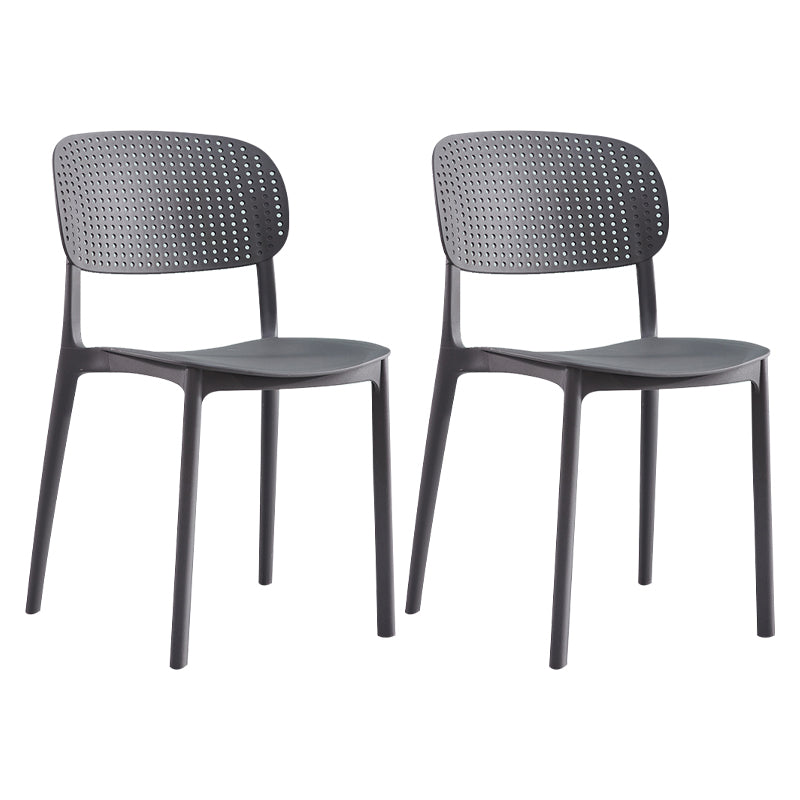 Scandinavian Plastic Dining Kitchen Room Chair Open Back Side Chair Grey 2 Piece Set Clearhalo ' kitchen&dining_furn' 'Dining Chairs' 'Dining Tables & Seating' 'dining_chair' 'furn' 'furn_dining_chair' 'Furniture' 'furniture_dining_chair' 'Kitchen & Dining Furniture' 'kitchen' 4621984