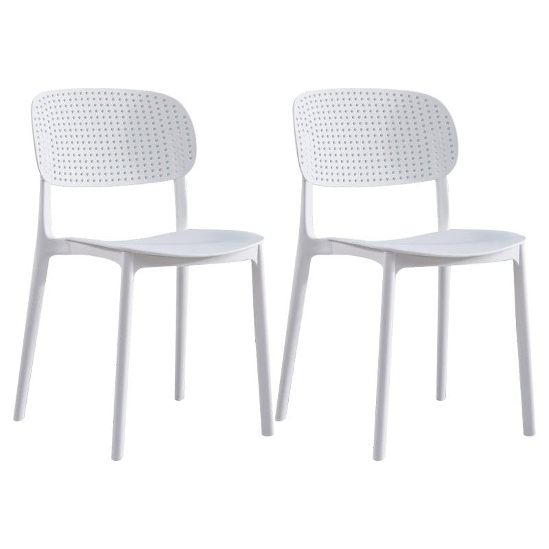 Scandinavian Plastic Dining Kitchen Room Chair Open Back Side Chair White 2 Piece Set Clearhalo ' kitchen&dining_furn' 'Dining Chairs' 'Dining Tables & Seating' 'dining_chair' 'furn' 'furn_dining_chair' 'Furniture' 'furniture_dining_chair' 'Kitchen & Dining Furniture' 'kitchen' 4621991