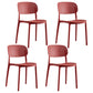 Scandinavian Plastic Dining Kitchen Room Chair Open Back Side Chair Red 4 Piece Set Clearhalo ' kitchen&dining_furn' 'Dining Chairs' 'Dining Tables & Seating' 'dining_chair' 'furn' 'furn_dining_chair' 'Furniture' 'furniture_dining_chair' 'Kitchen & Dining Furniture' 'kitchen' 4621997