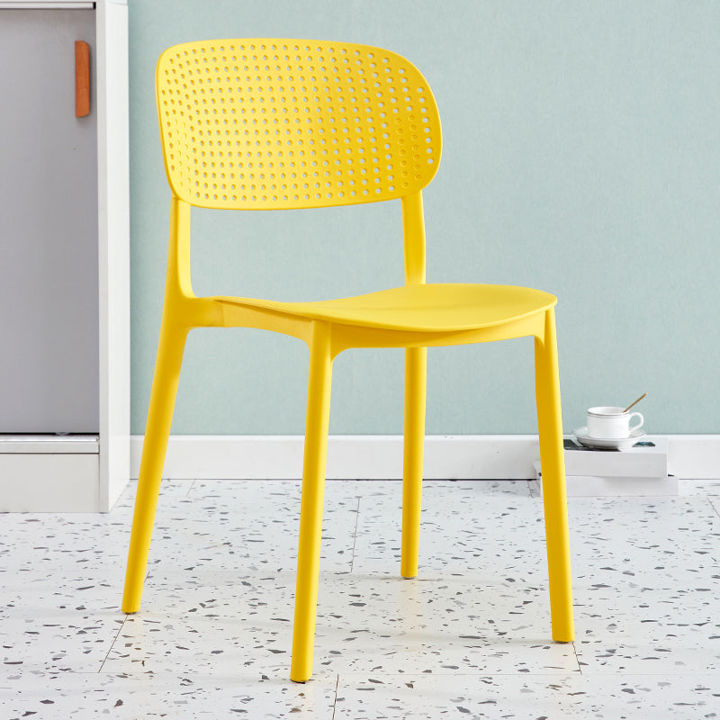 Scandinavian Plastic Dining Kitchen Room Chair Open Back Side Chair Yellow 1 Piece Clearhalo ' kitchen&dining_furn' 'Dining Chairs' 'Dining Tables & Seating' 'dining_chair' 'furn' 'furn_dining_chair' 'Furniture' 'furniture_dining_chair' 'Kitchen & Dining Furniture' 'kitchen' 4622001