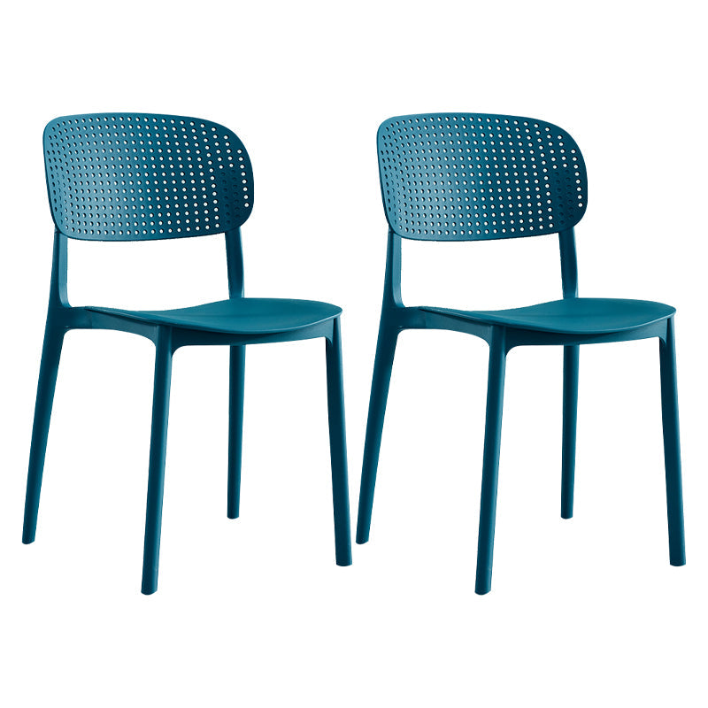 Scandinavian Plastic Dining Kitchen Room Chair Open Back Side Chair Blue 2 Piece Set Clearhalo ' kitchen&dining_furn' 'Dining Chairs' 'Dining Tables & Seating' 'dining_chair' 'furn' 'furn_dining_chair' 'Furniture' 'furniture_dining_chair' 'Kitchen & Dining Furniture' 'kitchen' 4622005