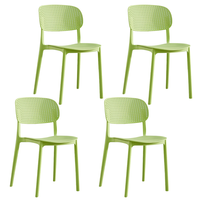Scandinavian Plastic Dining Kitchen Room Chair Open Back Side Chair Green 4 Piece Set Clearhalo ' kitchen&dining_furn' 'Dining Chairs' 'Dining Tables & Seating' 'dining_chair' 'furn' 'furn_dining_chair' 'Furniture' 'furniture_dining_chair' 'Kitchen & Dining Furniture' 'kitchen' 4622009
