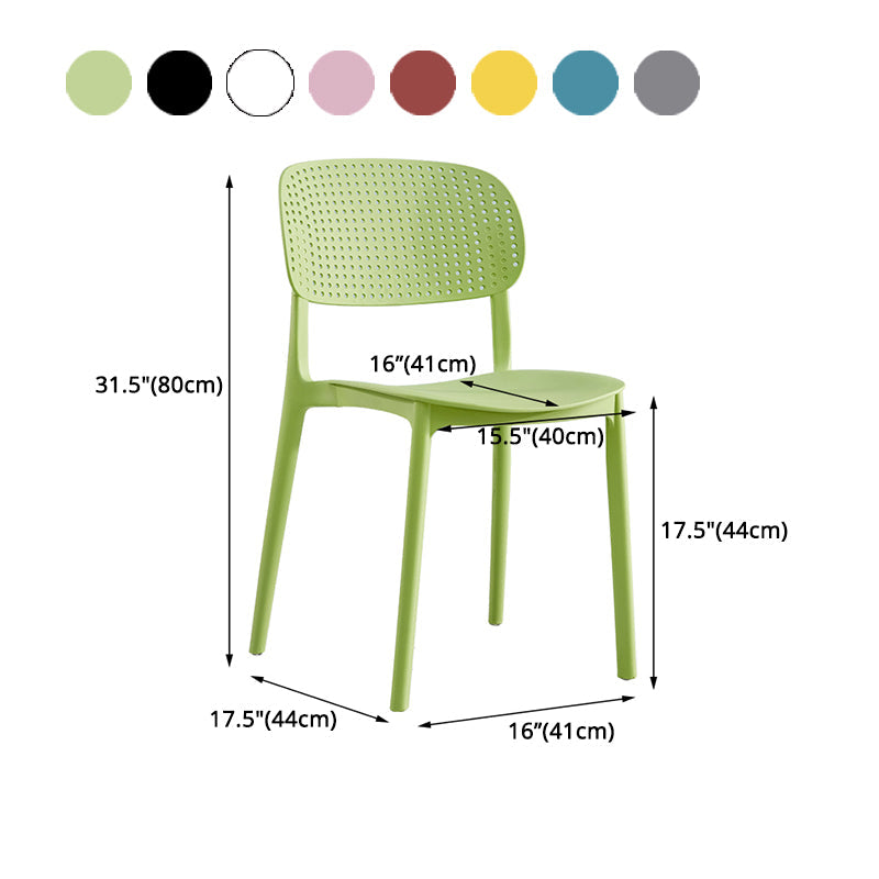 Scandinavian Plastic Dining Kitchen Room Chair Open Back Side Chair Clearhalo ' kitchen&dining_furn' 'Dining Chairs' 'Dining Tables & Seating' 'dining_chair' 'furn' 'furn_dining_chair' 'Furniture' 'furniture_dining_chair' 'Kitchen & Dining Furniture' 'kitchen' 4622010
