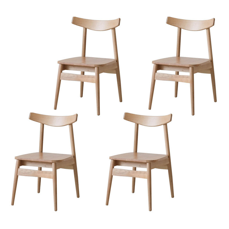 Contemporary Style Open Back Chairs Dining Armless Chair with Wooden Legs for Kitchen Wood 4 Piece Set Clearhalo ' kitchen&dining_furn' 'Dining Chairs' 'Dining Tables & Seating' 'dining_chair' 'furn' 'furn_dining_chair' 'Furniture' 'furniture_dining_chair' 'Kitchen & Dining Furniture' 'kitchen' 4622016