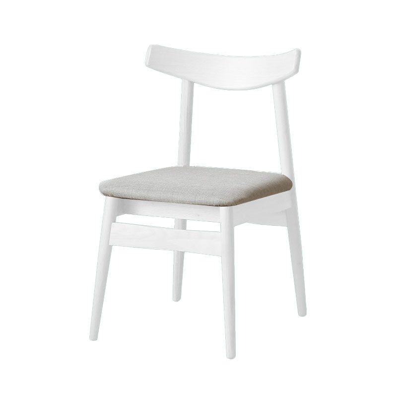 Contemporary Style Open Back Chairs Dining Armless Chair with Wooden Legs for Kitchen White 1 Piece Clearhalo ' kitchen&dining_furn' 'Dining Chairs' 'Dining Tables & Seating' 'dining_chair' 'furn' 'furn_dining_chair' 'Furniture' 'furniture_dining_chair' 'Kitchen & Dining Furniture' 'kitchen' 4622018