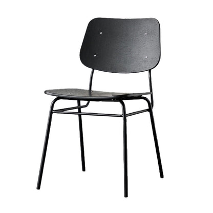 Industrial Style Open Back Armless Dining Chairs Wooden Dining Chairs for Home Black 1 Piece Clearhalo ' kitchen&dining_furn' 'Dining Chairs' 'Dining Tables & Seating' 'dining_chair' 'furn' 'furn_dining_chair' 'Furniture' 'furniture_dining_chair' 'Kitchen & Dining Furniture' 'kitchen' 4622042