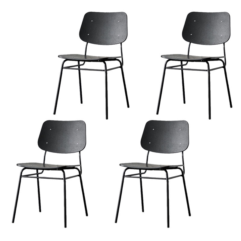 Industrial Style Open Back Armless Dining Chairs Wooden Dining Chairs for Home Black 4 Piece Set Clearhalo ' kitchen&dining_furn' 'Dining Chairs' 'Dining Tables & Seating' 'dining_chair' 'furn' 'furn_dining_chair' 'Furniture' 'furniture_dining_chair' 'Kitchen & Dining Furniture' 'kitchen' 4622046