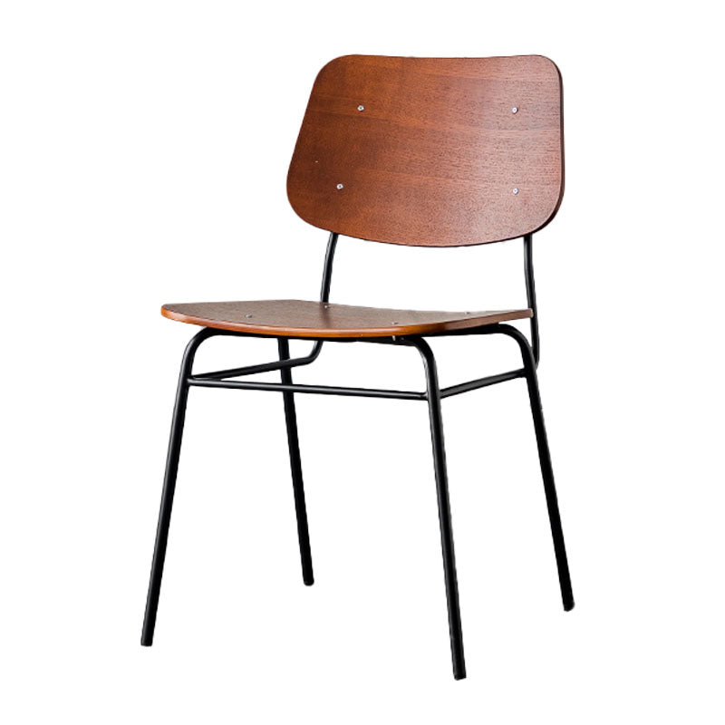 Industrial Style Open Back Armless Dining Chairs Wooden Dining Chairs for Home Walnut 1 Piece Clearhalo ' kitchen&dining_furn' 'Dining Chairs' 'Dining Tables & Seating' 'dining_chair' 'furn' 'furn_dining_chair' 'Furniture' 'furniture_dining_chair' 'Kitchen & Dining Furniture' 'kitchen' 4622048