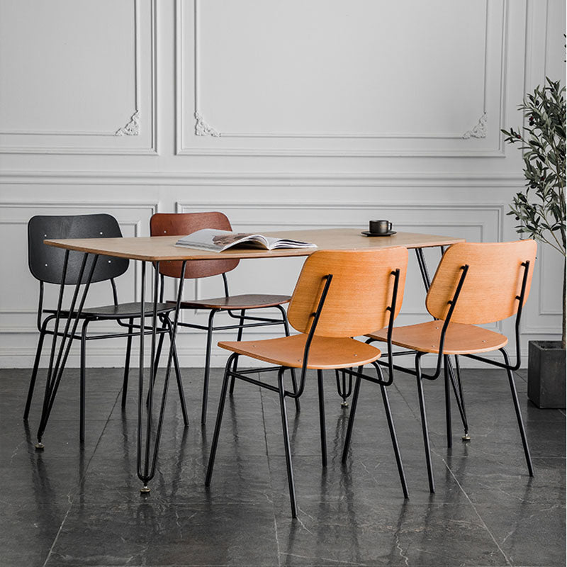 Industrial Style Open Back Armless Dining Chairs Wooden Dining Chairs for Home Clearhalo ' kitchen&dining_furn' 'Dining Chairs' 'Dining Tables & Seating' 'dining_chair' 'furn' 'furn_dining_chair' 'Furniture' 'furniture_dining_chair' 'Kitchen & Dining Furniture' 'kitchen' 4622054