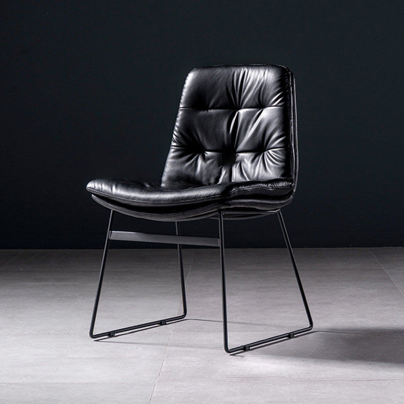 Contemporary Chair Dining Armless Chairs with Metal Legs for Kitchen Black 1 Piece Clearhalo ' kitchen&dining_furn' 'Dining Chairs' 'Dining Tables & Seating' 'dining_chair' 'furn' 'furn_dining_chair' 'Furniture' 'furniture_dining_chair' 'Kitchen & Dining Furniture' 'kitchen' 4622060