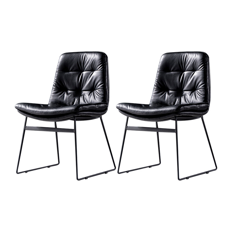 Contemporary Chair Dining Armless Chairs with Metal Legs for Kitchen Black 2 Piece Set Clearhalo ' kitchen&dining_furn' 'Dining Chairs' 'Dining Tables & Seating' 'dining_chair' 'furn' 'furn_dining_chair' 'Furniture' 'furniture_dining_chair' 'Kitchen & Dining Furniture' 'kitchen' 4622061