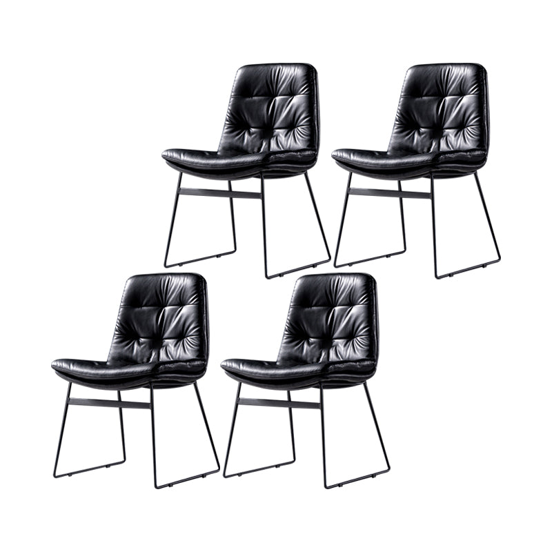 Contemporary Chair Dining Armless Chairs with Metal Legs for Kitchen Black 4 Piece Set Clearhalo ' kitchen&dining_furn' 'Dining Chairs' 'Dining Tables & Seating' 'dining_chair' 'furn' 'furn_dining_chair' 'Furniture' 'furniture_dining_chair' 'Kitchen & Dining Furniture' 'kitchen' 4622063