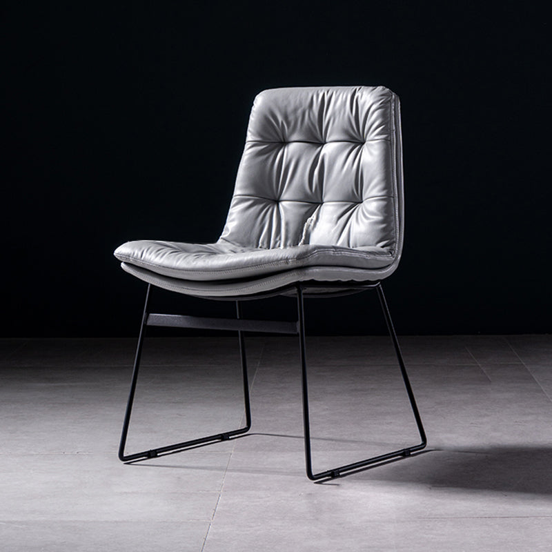 Contemporary Chair Dining Armless Chairs with Metal Legs for Kitchen Grey 1 Piece Clearhalo ' kitchen&dining_furn' 'Dining Chairs' 'Dining Tables & Seating' 'dining_chair' 'furn' 'furn_dining_chair' 'Furniture' 'furniture_dining_chair' 'Kitchen & Dining Furniture' 'kitchen' 4622065