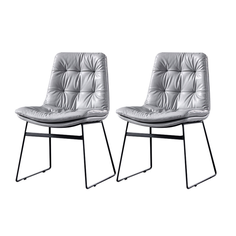 Contemporary Chair Dining Armless Chairs with Metal Legs for Kitchen Grey 2 Piece Set Clearhalo ' kitchen&dining_furn' 'Dining Chairs' 'Dining Tables & Seating' 'dining_chair' 'furn' 'furn_dining_chair' 'Furniture' 'furniture_dining_chair' 'Kitchen & Dining Furniture' 'kitchen' 4622068