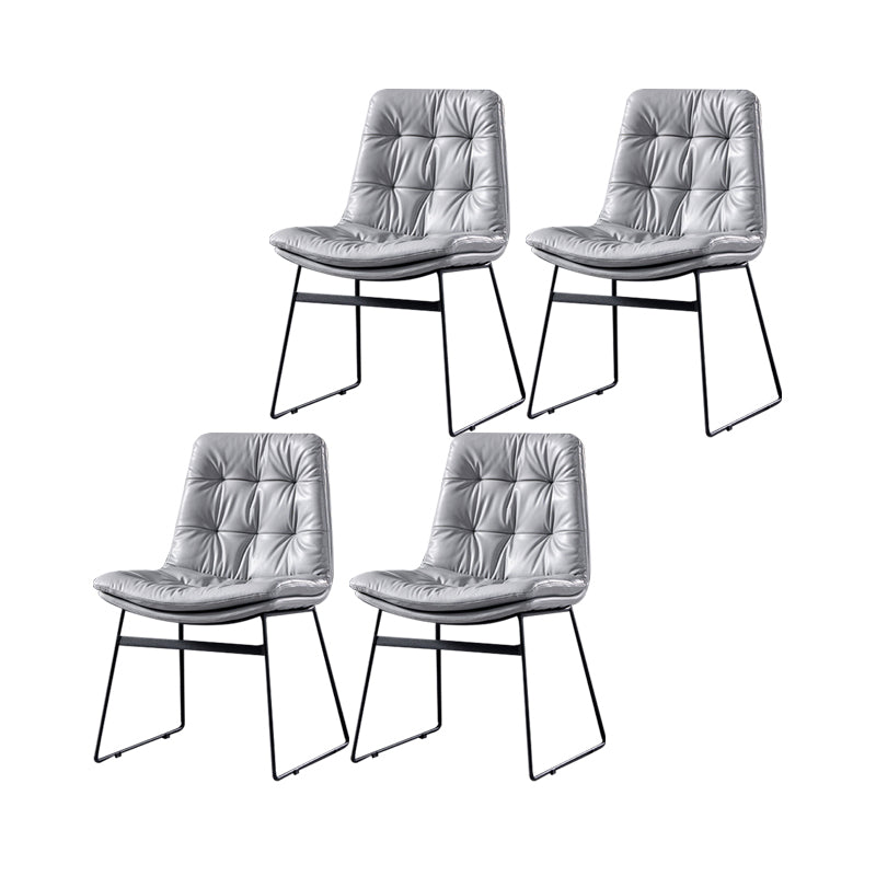 Contemporary Chair Dining Armless Chairs with Metal Legs for Kitchen Grey 4 Piece Set Clearhalo ' kitchen&dining_furn' 'Dining Chairs' 'Dining Tables & Seating' 'dining_chair' 'furn' 'furn_dining_chair' 'Furniture' 'furniture_dining_chair' 'Kitchen & Dining Furniture' 'kitchen' 4622070