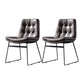 Contemporary Chair Dining Armless Chairs with Metal Legs for Kitchen Dark Gray 2 Piece Set Clearhalo ' kitchen&dining_furn' 'Dining Chairs' 'Dining Tables & Seating' 'dining_chair' 'furn' 'furn_dining_chair' 'Furniture' 'furniture_dining_chair' 'Kitchen & Dining Furniture' 'kitchen' 4622074
