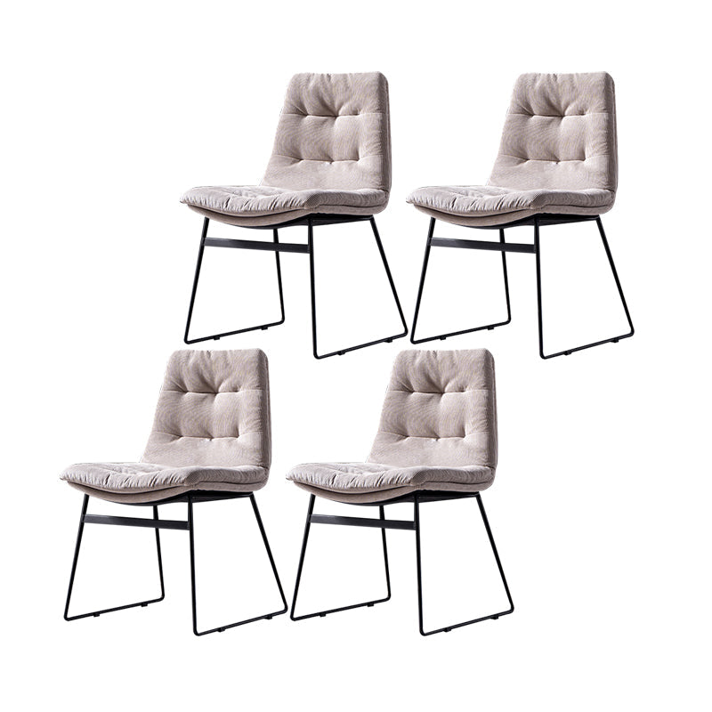 Contemporary Chair Dining Armless Chairs with Metal Legs for Kitchen Light Gray 4 Piece Set Clearhalo ' kitchen&dining_furn' 'Dining Chairs' 'Dining Tables & Seating' 'dining_chair' 'furn' 'furn_dining_chair' 'Furniture' 'furniture_dining_chair' 'Kitchen & Dining Furniture' 'kitchen' 4622081