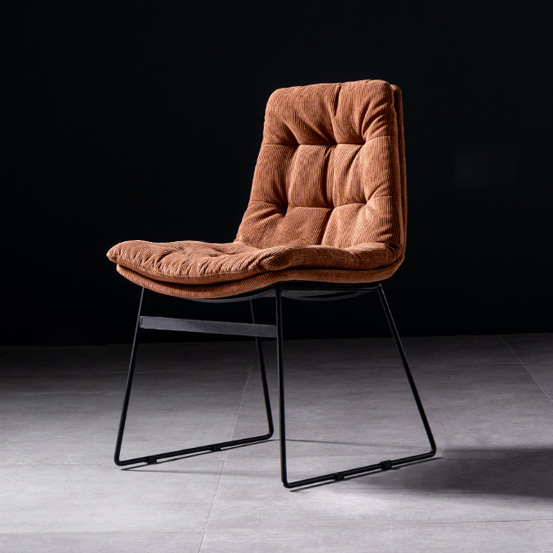 Contemporary Chair Dining Armless Chairs with Metal Legs for Kitchen Light Brown 1 Piece Clearhalo ' kitchen&dining_furn' 'Dining Chairs' 'Dining Tables & Seating' 'dining_chair' 'furn' 'furn_dining_chair' 'Furniture' 'furniture_dining_chair' 'Kitchen & Dining Furniture' 'kitchen' 4622090