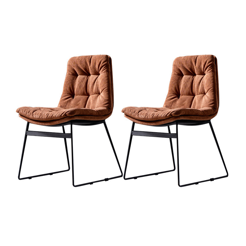 Contemporary Chair Dining Armless Chairs with Metal Legs for Kitchen Light Brown 2 Piece Set Clearhalo ' kitchen&dining_furn' 'Dining Chairs' 'Dining Tables & Seating' 'dining_chair' 'furn' 'furn_dining_chair' 'Furniture' 'furniture_dining_chair' 'Kitchen & Dining Furniture' 'kitchen' 4622091