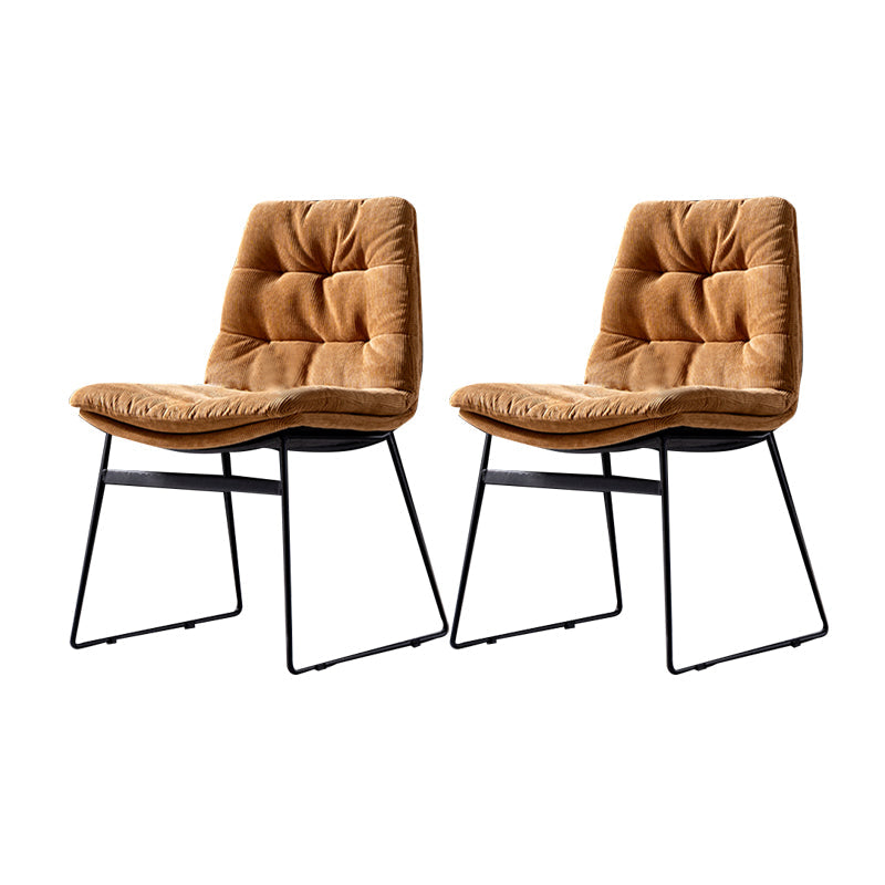 Contemporary Chair Dining Armless Chairs with Metal Legs for Kitchen Ginger 2 Piece Set Clearhalo ' kitchen&dining_furn' 'Dining Chairs' 'Dining Tables & Seating' 'dining_chair' 'furn' 'furn_dining_chair' 'Furniture' 'furniture_dining_chair' 'Kitchen & Dining Furniture' 'kitchen' 4622094