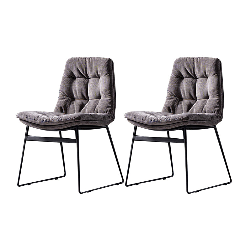 Contemporary Chair Dining Armless Chairs with Metal Legs for Kitchen Silver Gray 2 Piece Set Clearhalo ' kitchen&dining_furn' 'Dining Chairs' 'Dining Tables & Seating' 'dining_chair' 'furn' 'furn_dining_chair' 'Furniture' 'furniture_dining_chair' 'Kitchen & Dining Furniture' 'kitchen' 4622097