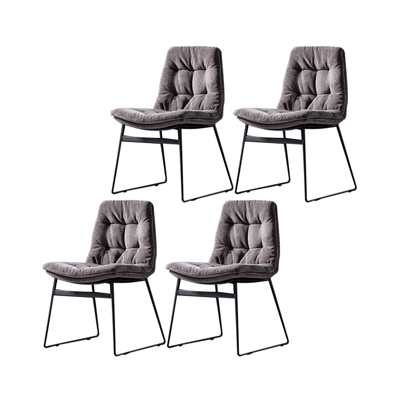 Contemporary Chair Dining Armless Chairs with Metal Legs for Kitchen Silver Gray 4 Piece Set Clearhalo ' kitchen&dining_furn' 'Dining Chairs' 'Dining Tables & Seating' 'dining_chair' 'furn' 'furn_dining_chair' 'Furniture' 'furniture_dining_chair' 'Kitchen & Dining Furniture' 'kitchen' 4622098
