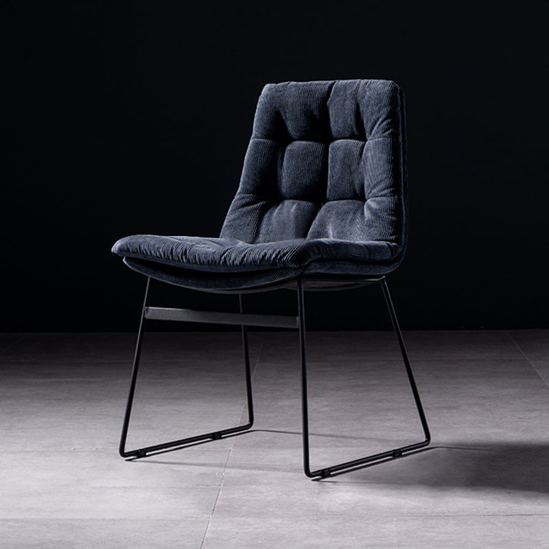 Contemporary Chair Dining Armless Chairs with Metal Legs for Kitchen Dark Blue 1 Piece Clearhalo ' kitchen&dining_furn' 'Dining Chairs' 'Dining Tables & Seating' 'dining_chair' 'furn' 'furn_dining_chair' 'Furniture' 'furniture_dining_chair' 'Kitchen & Dining Furniture' 'kitchen' 4622099