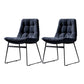 Contemporary Chair Dining Armless Chairs with Metal Legs for Kitchen Dark Blue 2 Piece Set Clearhalo ' kitchen&dining_furn' 'Dining Chairs' 'Dining Tables & Seating' 'dining_chair' 'furn' 'furn_dining_chair' 'Furniture' 'furniture_dining_chair' 'Kitchen & Dining Furniture' 'kitchen' 4622100