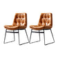 Contemporary Chair Dining Armless Chairs with Metal Legs for Kitchen Orange 2 Piece Set Clearhalo ' kitchen&dining_furn' 'Dining Chairs' 'Dining Tables & Seating' 'dining_chair' 'furn' 'furn_dining_chair' 'Furniture' 'furniture_dining_chair' 'Kitchen & Dining Furniture' 'kitchen' 4622103