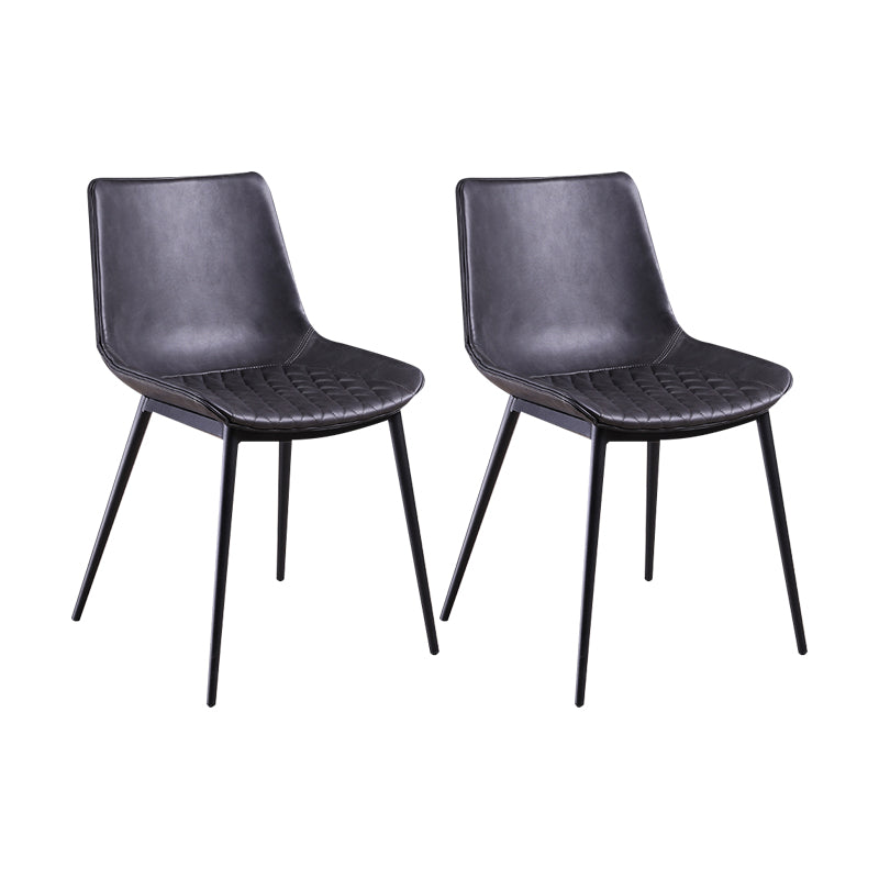 Contemporary Chairs Dining Armless Chairs with Metal Legs for Kitchen Black 2 Piece Set Clearhalo ' kitchen&dining_furn' 'Dining Chairs' 'Dining Tables & Seating' 'dining_chair' 'furn' 'furn_dining_chair' 'Furniture' 'furniture_dining_chair' 'Kitchen & Dining Furniture' 'kitchen' 4622112