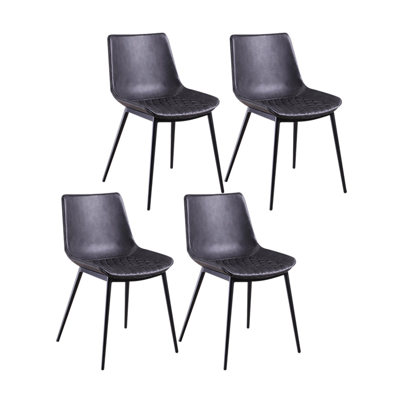 Contemporary Chairs Dining Armless Chairs with Metal Legs for Kitchen Black 4 Piece Set Clearhalo ' kitchen&dining_furn' 'Dining Chairs' 'Dining Tables & Seating' 'dining_chair' 'furn' 'furn_dining_chair' 'Furniture' 'furniture_dining_chair' 'Kitchen & Dining Furniture' 'kitchen' 4622113