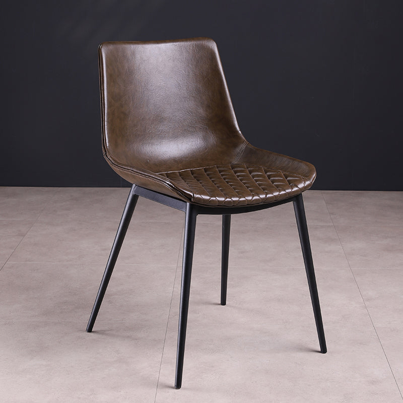 Contemporary Chairs Dining Armless Chairs with Metal Legs for Kitchen Khaki 1 Piece Clearhalo ' kitchen&dining_furn' 'Dining Chairs' 'Dining Tables & Seating' 'dining_chair' 'furn' 'furn_dining_chair' 'Furniture' 'furniture_dining_chair' 'Kitchen & Dining Furniture' 'kitchen' 4622122