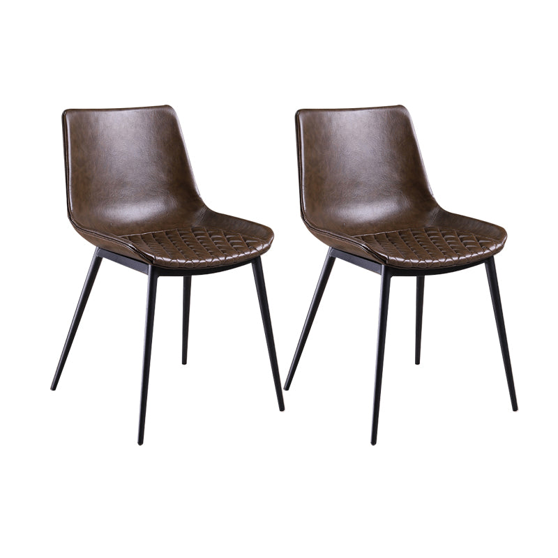 Contemporary Chairs Dining Armless Chairs with Metal Legs for Kitchen Khaki 2 Piece Set Clearhalo ' kitchen&dining_furn' 'Dining Chairs' 'Dining Tables & Seating' 'dining_chair' 'furn' 'furn_dining_chair' 'Furniture' 'furniture_dining_chair' 'Kitchen & Dining Furniture' 'kitchen' 4622124