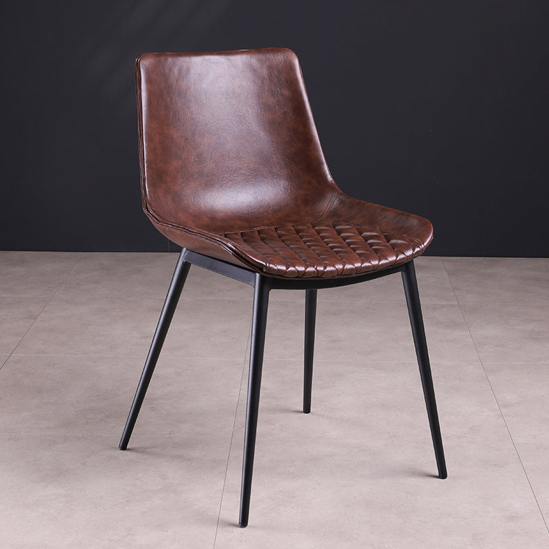 Contemporary Chairs Dining Armless Chairs with Metal Legs for Kitchen Crimson 1 Piece Clearhalo ' kitchen&dining_furn' 'Dining Chairs' 'Dining Tables & Seating' 'dining_chair' 'furn' 'furn_dining_chair' 'Furniture' 'furniture_dining_chair' 'Kitchen & Dining Furniture' 'kitchen' 4622139