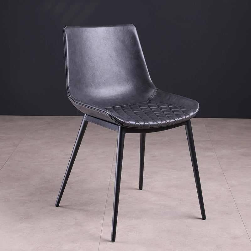 Contemporary Chairs Dining Armless Chairs with Metal Legs for Kitchen Dark Gray-Black 1 Piece Clearhalo ' kitchen&dining_furn' 'Dining Chairs' 'Dining Tables & Seating' 'dining_chair' 'furn' 'furn_dining_chair' 'Furniture' 'furniture_dining_chair' 'Kitchen & Dining Furniture' 'kitchen' 4622142