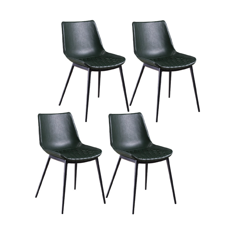 Contemporary Chairs Dining Armless Chairs with Metal Legs for Kitchen Blackish Green 4 Piece Set Clearhalo ' kitchen&dining_furn' 'Dining Chairs' 'Dining Tables & Seating' 'dining_chair' 'furn' 'furn_dining_chair' 'Furniture' 'furniture_dining_chair' 'Kitchen & Dining Furniture' 'kitchen' 4622147