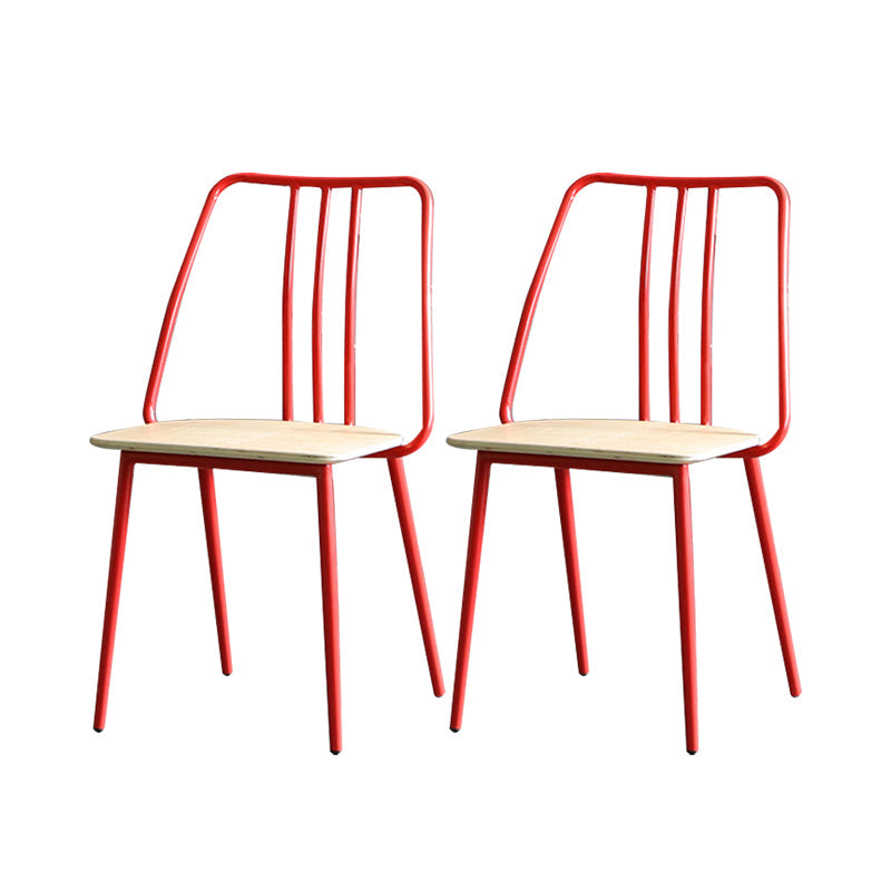 Contemporary Chairs Dining Armless Chair with Metal Legs for Kitchen Red 2 Piece Set Clearhalo ' kitchen&dining_furn' 'Dining Chairs' 'Dining Tables & Seating' 'dining_chair' 'furn' 'furn_dining_chair' 'Furniture' 'furniture_dining_chair' 'Kitchen & Dining Furniture' 'kitchen' 4622152