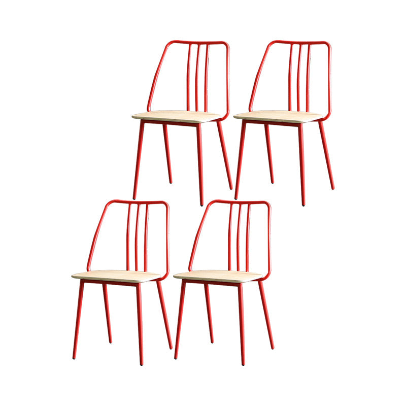 Contemporary Chairs Dining Armless Chair with Metal Legs for Kitchen Red 4 Piece Set Clearhalo ' kitchen&dining_furn' 'Dining Chairs' 'Dining Tables & Seating' 'dining_chair' 'furn' 'furn_dining_chair' 'Furniture' 'furniture_dining_chair' 'Kitchen & Dining Furniture' 'kitchen' 4622153